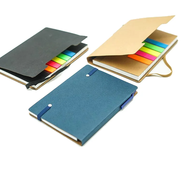 
Customized logo printed kraft paper sticky notes notebooks with pen 
