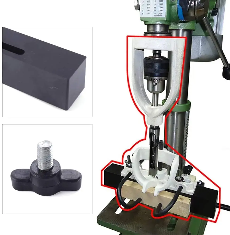 Woodworking Bench Mortiser Square Hole Chisel Drilling Machine Location Tool