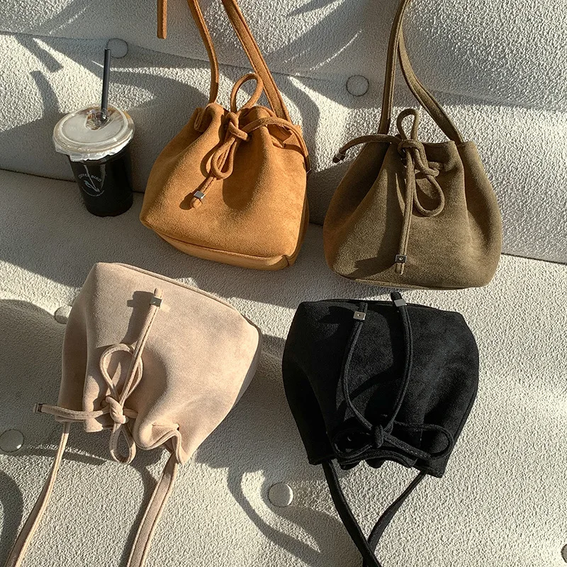 

Hot sale bow crossbody bag Women drawstring bucket bag carteras para mujer shoulder bag billeteras para mujer