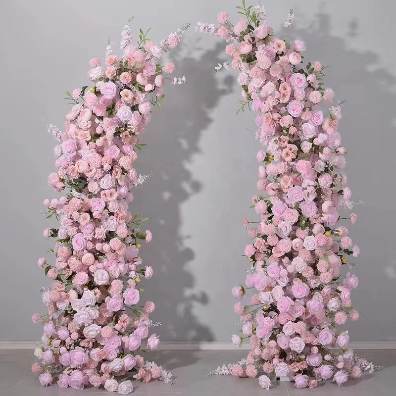 EG-WDV272 Flower Arch Decorations for Event pink Hot pink Flores Artificial Flowers Horn Arches pink Flower Arch Backdrop