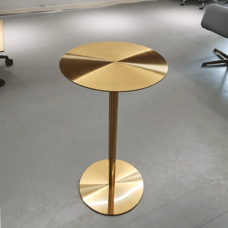 Luxury Bar Table Gold Plated Stainless Steel Round Tall Table For Bar