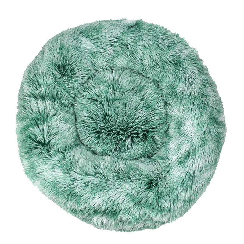 

Manufacturer wholesale multi colors luxury donut round plush dog pet cat bed, Customized color