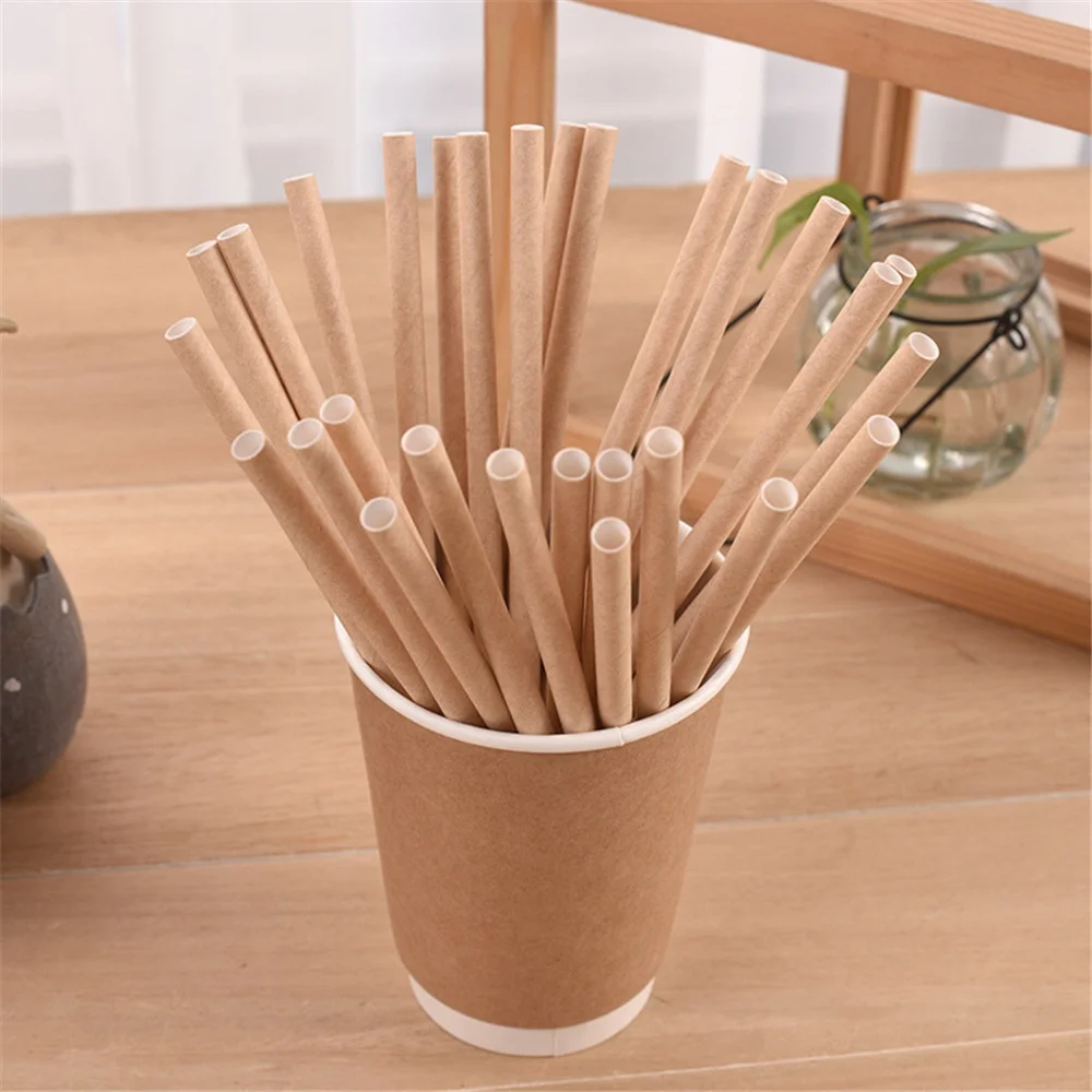 

Kraft Straw With Cup Boba Bubble Straws Individually Wrapped Paper, Customized color