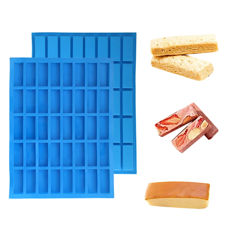 

Hot Sales 40 Cavities Rectangle Square Shape Custom Handmade Silicone Soap Molds, Blue,green