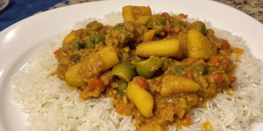 Final dish of quick vegetable curry