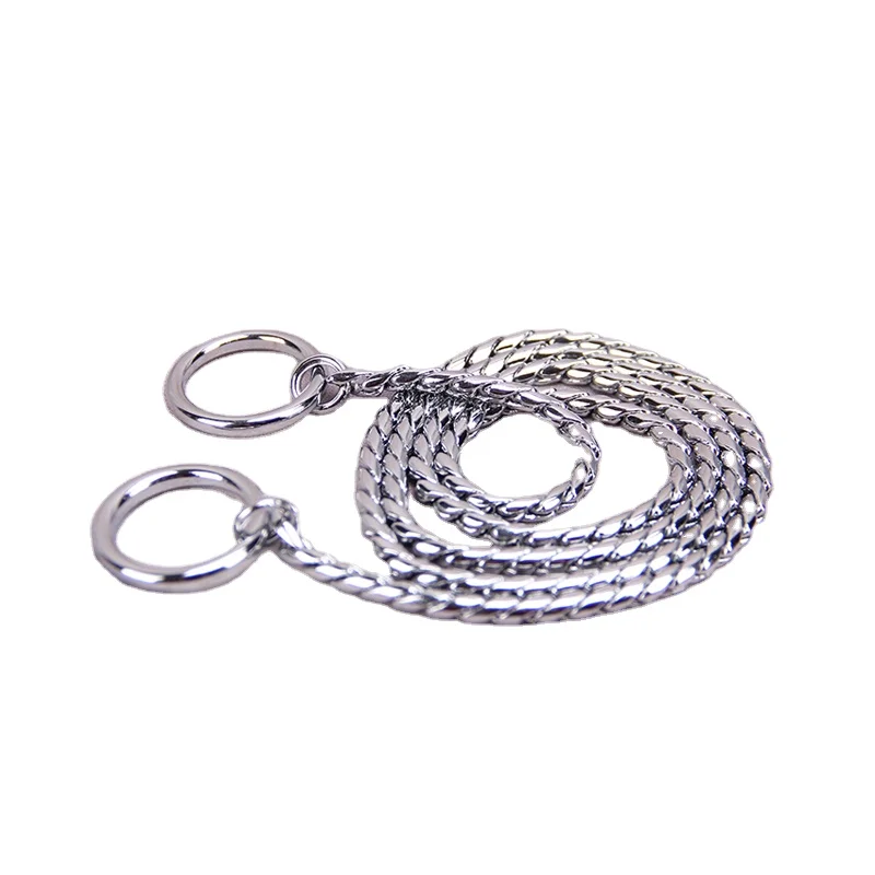 

Wholesale Factory In Stock Supplies Chain Link Chrome Stainless Steel Metal Pet Rope Dog Leash, Metallic color
