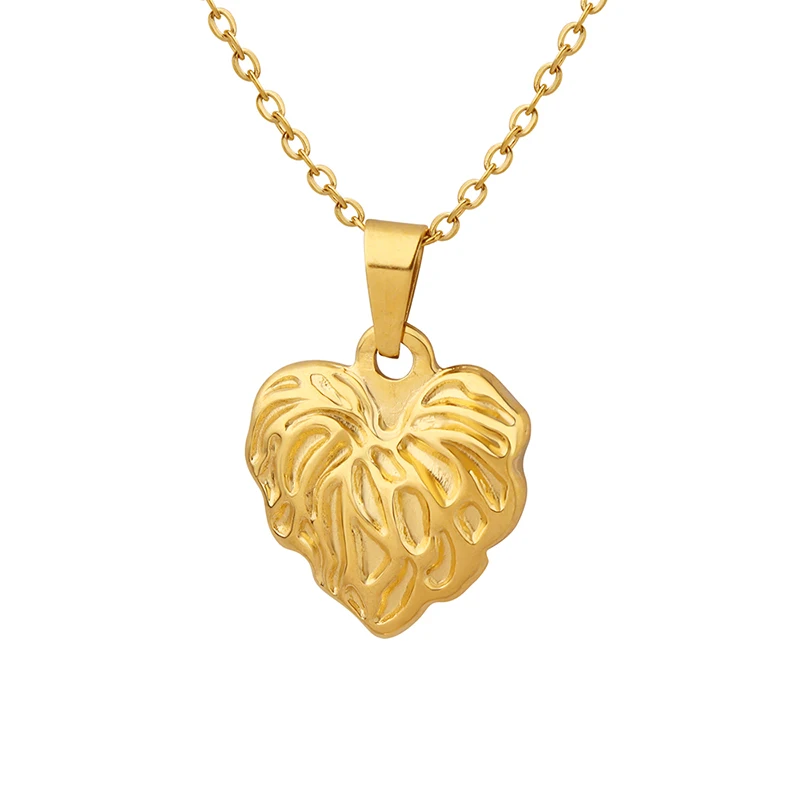 

Design Textured Heart Pendant Necklace Hot Sale Necklace Stainless Steel woman
