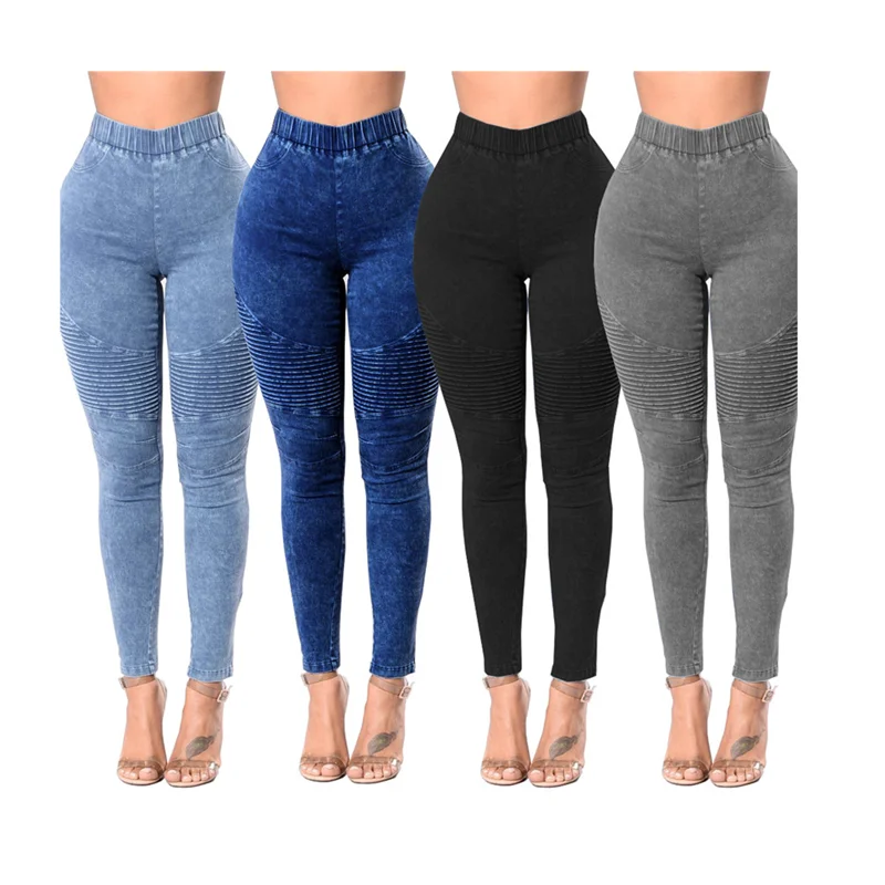 

Women's high waist butt-lifting jeans multicolor slim-fitting denim pencil pants, Picture