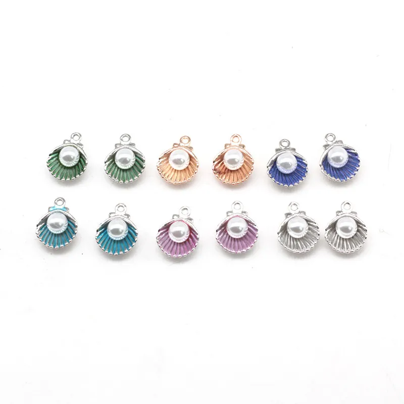 

New colorful pearl shell charms for necklace earrings jewelry making accessories 12*15mm, Picture shows