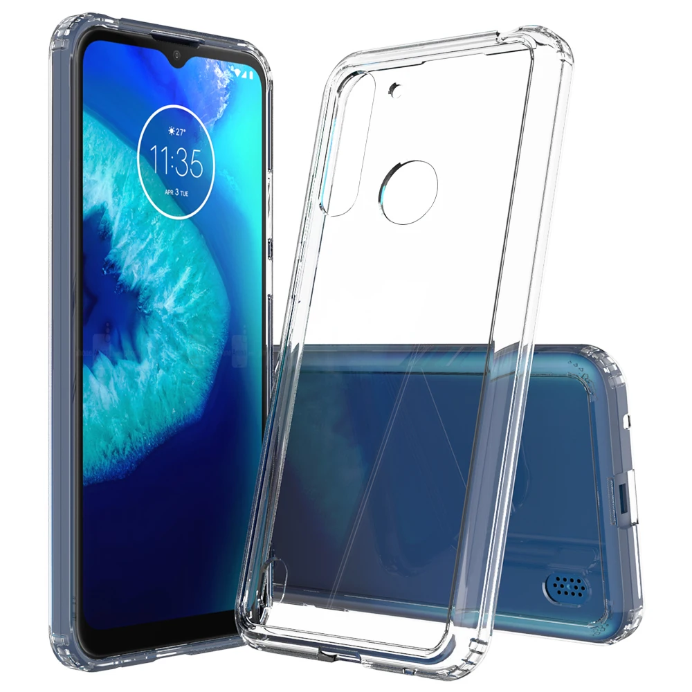 

For Moto G8 Power Lite Transparent Case with TPU Bumper Hybrid Protective Back Cover Mobile Phone Case for Moto G8 Power Lite