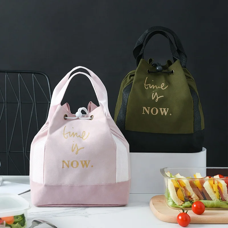 

Reusable Washable Mini Gourmet Getaway Bag Women Insulated Lunch Bag, Pink, green