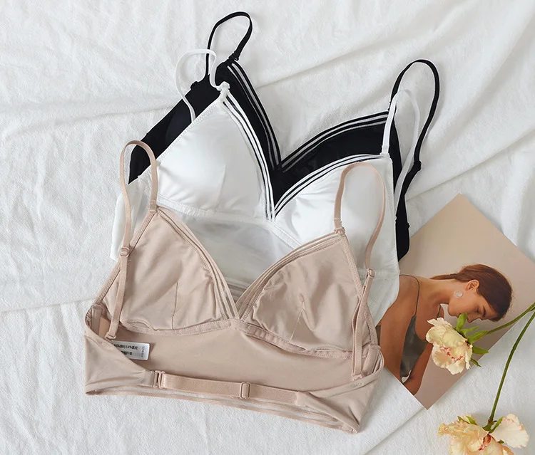 

2020 new ice silk big backless bra ultra-thin no steel ring bra dress vacation invisible underwear women