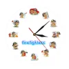 Firefighter Cartoon Characters Wall Clock Fire Fighter Hero Funny Bear Fireman With Rescue Equipment Kid Room Decorative Clock