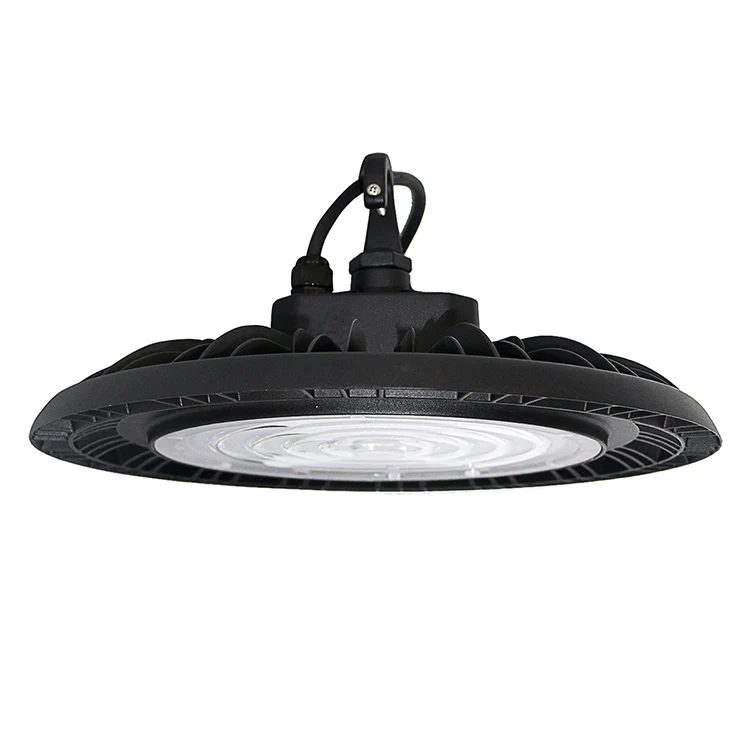 

USA Stock Free Shipping IP65 150W 1-10V dimming LED UFO High Bay Lights for workshops, Black