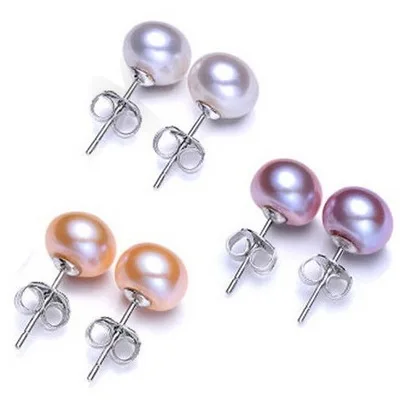 

Reeti Natural Freshwater Pearl Stud Earrings For Women Real 925 Sterling Silver Jewelry Gift Pearl earrings