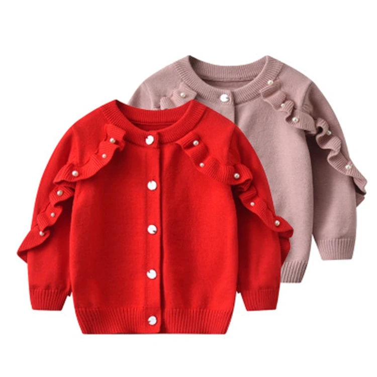 

2021 High Quality Baby Girl Clothing Pearl lace Long Sleeve Sweater girl clothing, Picture