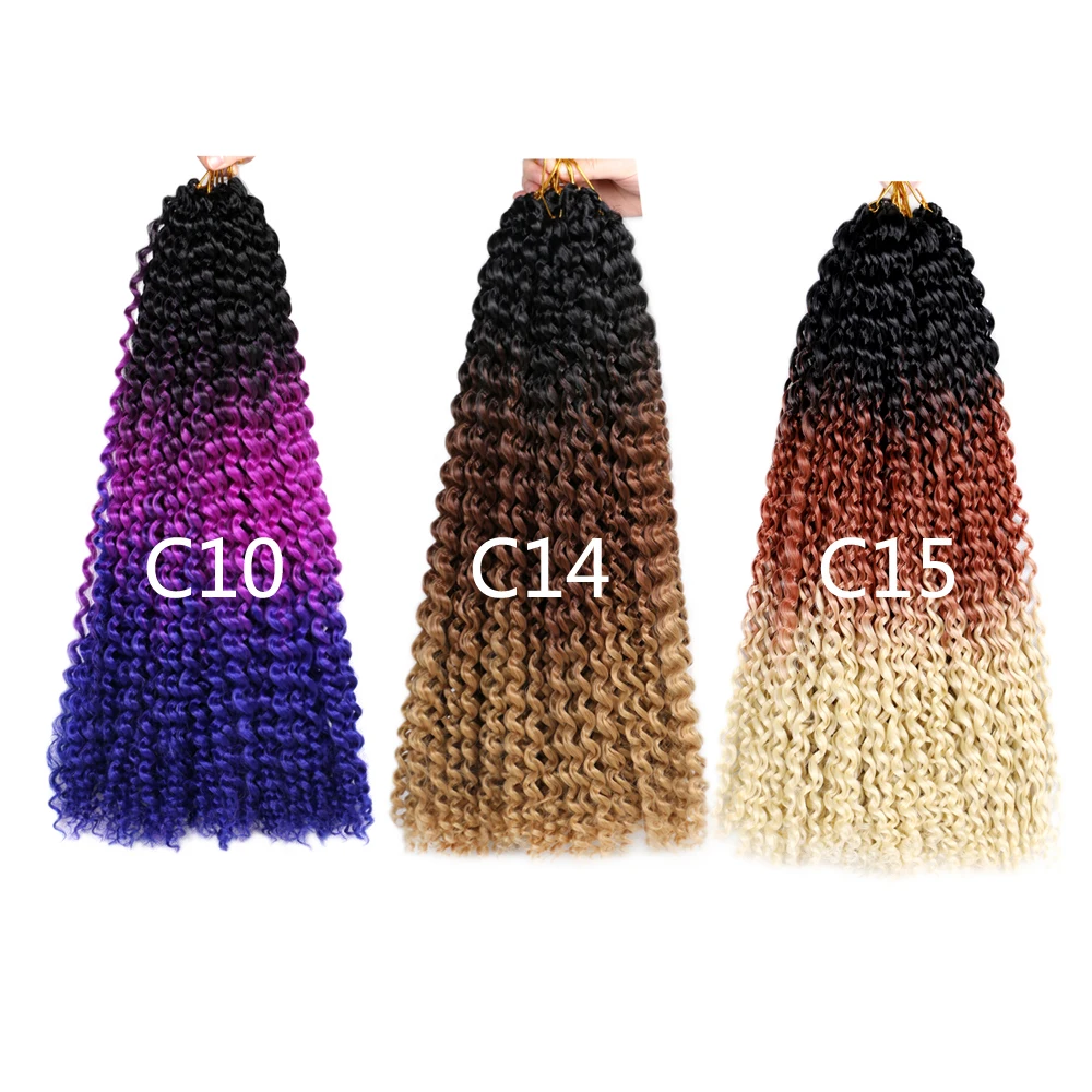 

Hot sell New Design 18inch Water wave Crochet Hair Braid Ombre Color Passion twist hair