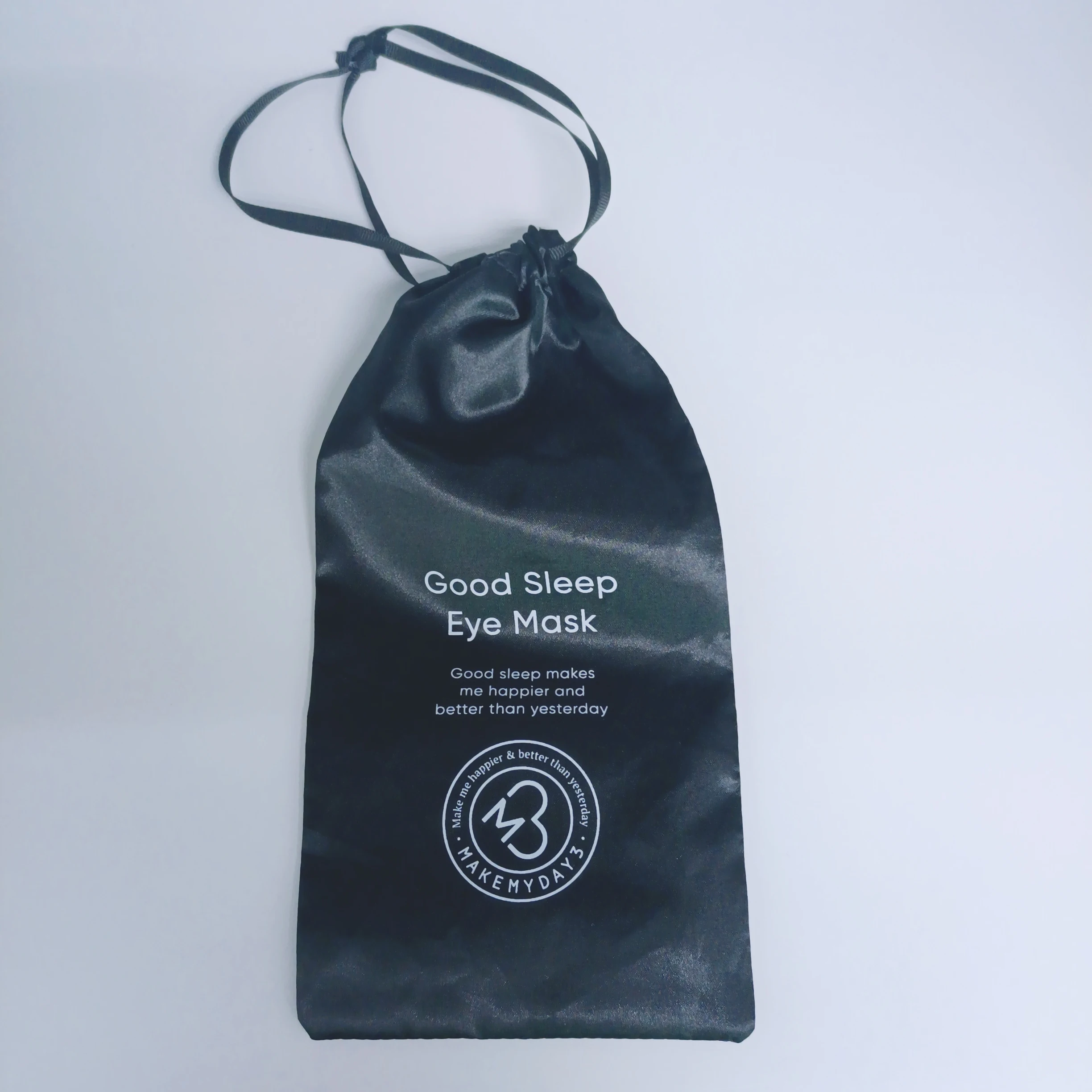 

Hot Sale custom logos soft black satin material clothing drawstring bag dust gift bag drawstring
