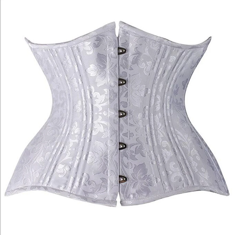 

Vintage Fajas Underbust Gorset Belly Control Waist Trainer Body Shaper Steel Boned Abdominal Corset White, Black,white