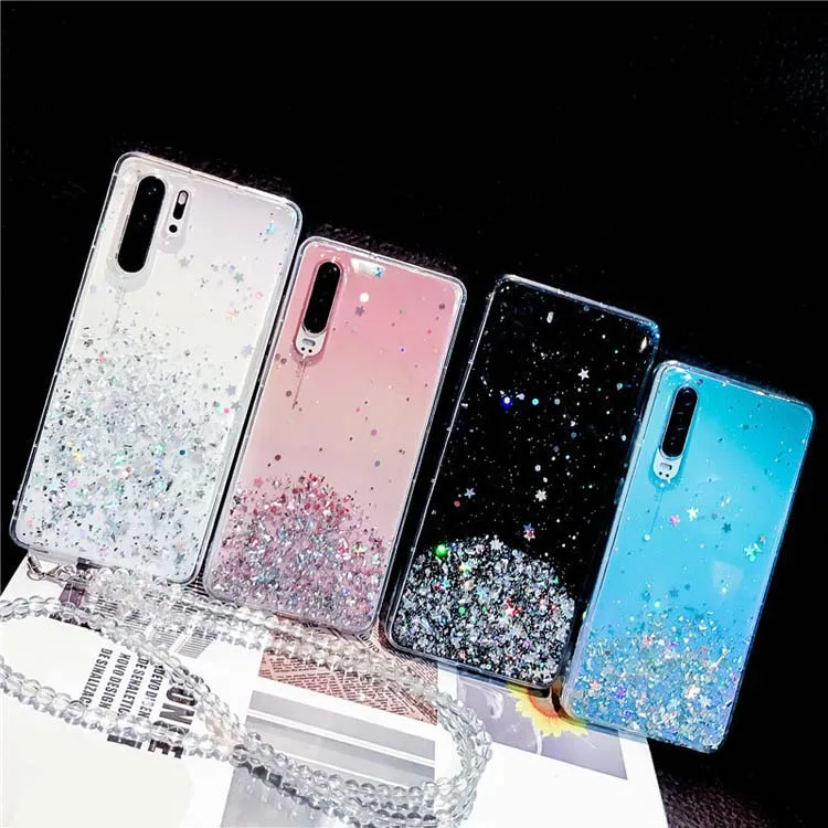 

Fashion Resin Dripping Glue Transparent Glitter Hard PC Back TPU bumper Phone Case Cover For OPPO A1K / Realme C2