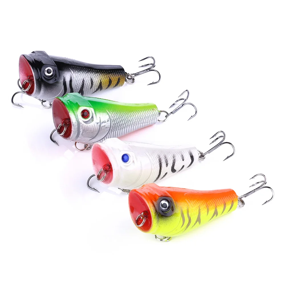 

Wholesale 5cm 7.4g high quality hard plastic Popper fishing lures, 4 colors