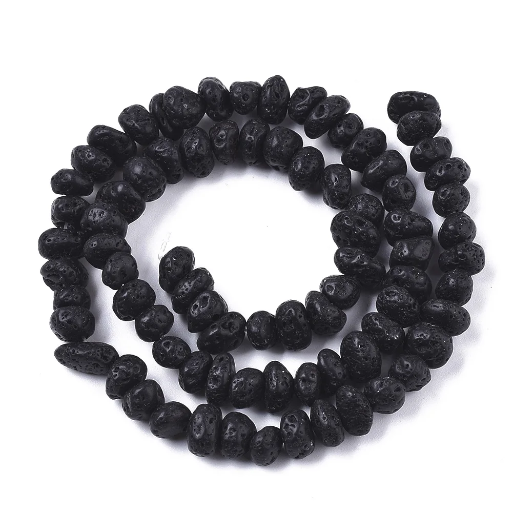

PandaHall Tumbled Stone Nuggets Black Luster Natural Lava Beads