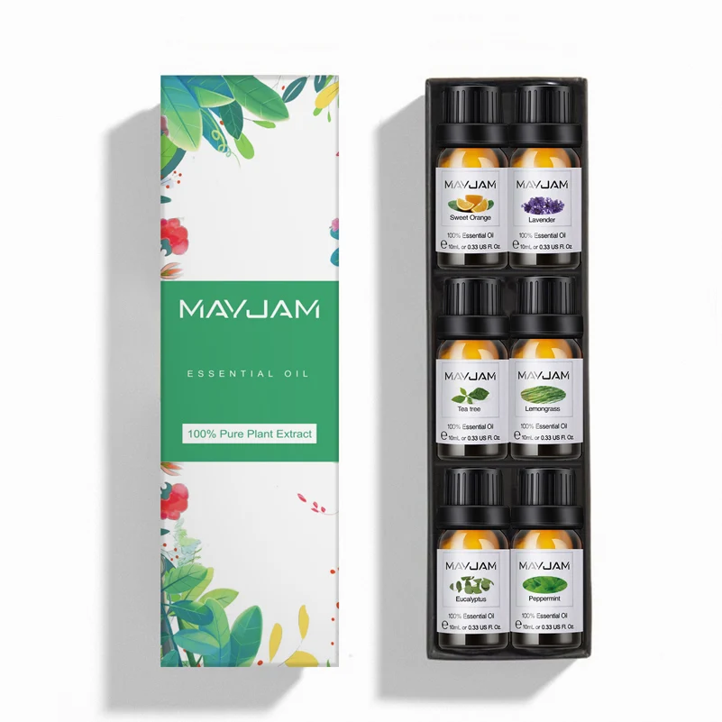 

Wholesale Prices OEM MAYJAM 10MLX6PCS Essential Oil Gift Set Pure Essential Oil For Aroma Diffuser