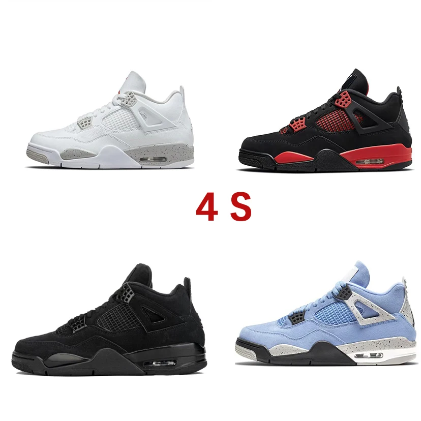 

High-quality AJ 4 RETRO'LIGHT NING' Fashion 4s Men's Basketball Shoes Black Cat 2022 Sports Casual Shoes
