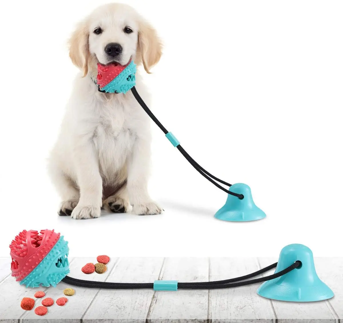 

Premium & Healthy Pet Food Dispensing Ball Toys Dog Toothbrush Chew, Red/green/blue