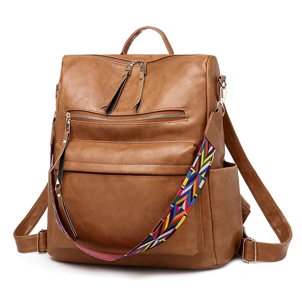 

Women Fashion Vintage Pu Leather Backpack Multifunctional Woman Bag Backpack
