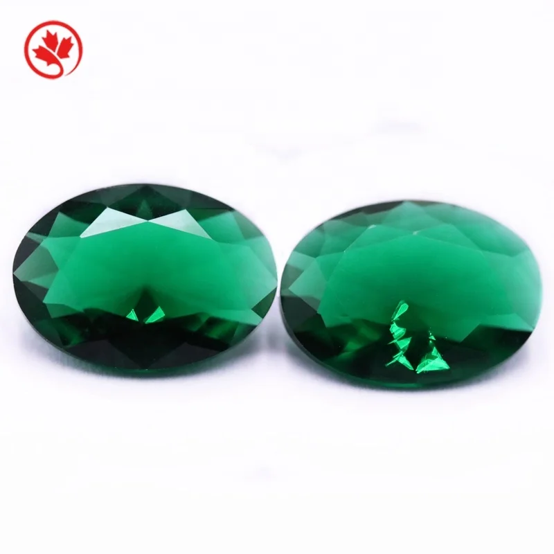 

Redleaf Jewelry Cheap price oval shape green glass gemstone for jewelry making