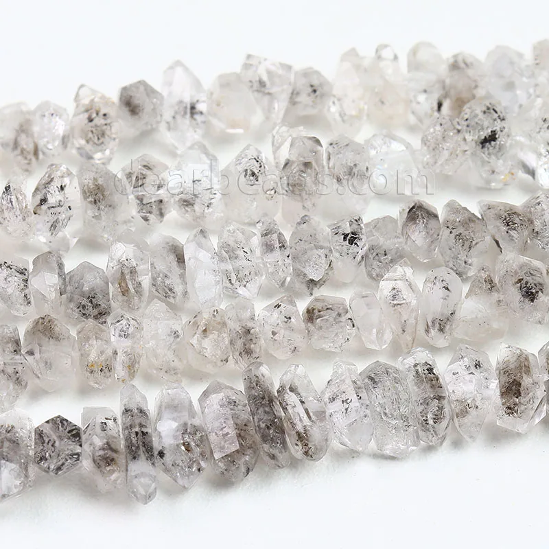 New Arrived Herkimer Diamond Quartz Beads Irregular Naturally Formed Double Terminated Crystal Bead For Jewelry Making 8 inches