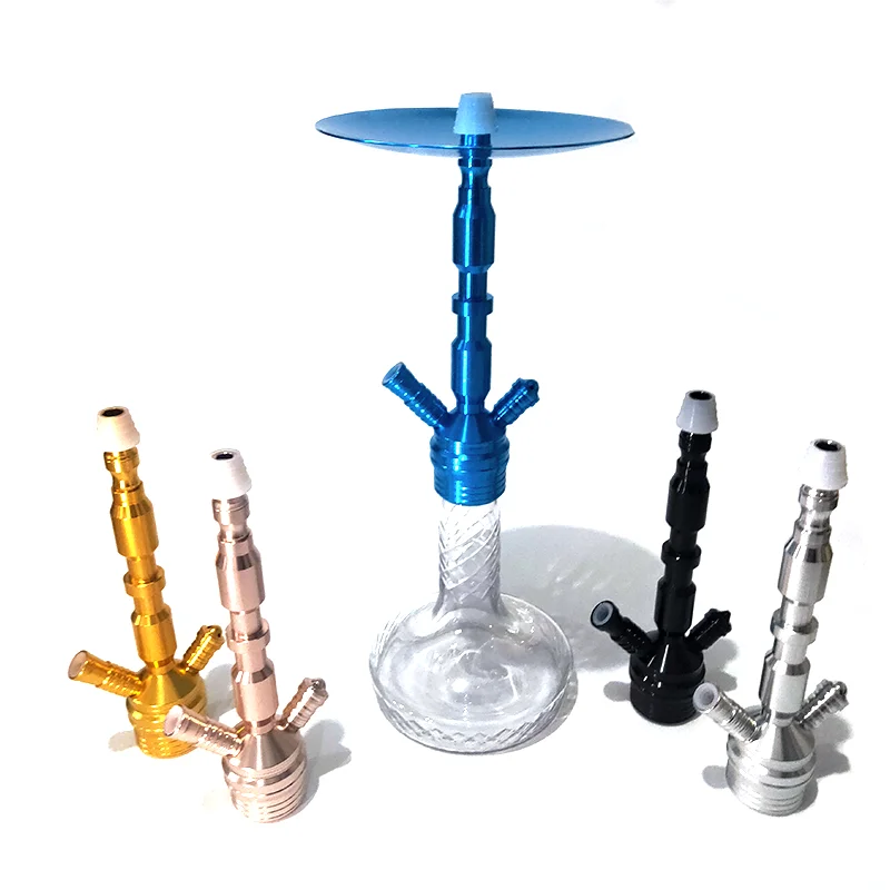 

2021 Factory Wholesale Hot Selling New Design Shisha Large Size Aluminum Click Hookah Set, Mixed