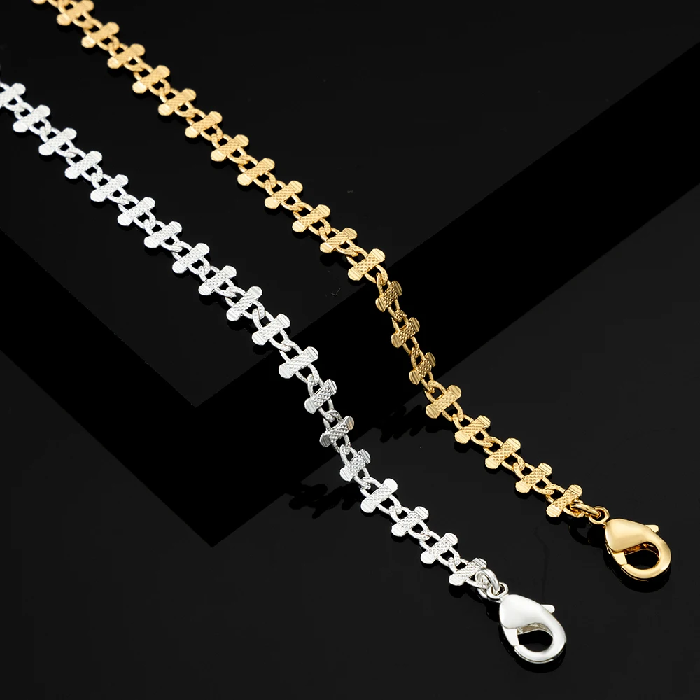 

custom 18K gold plated antioxidant handmade bar chain bracelet women