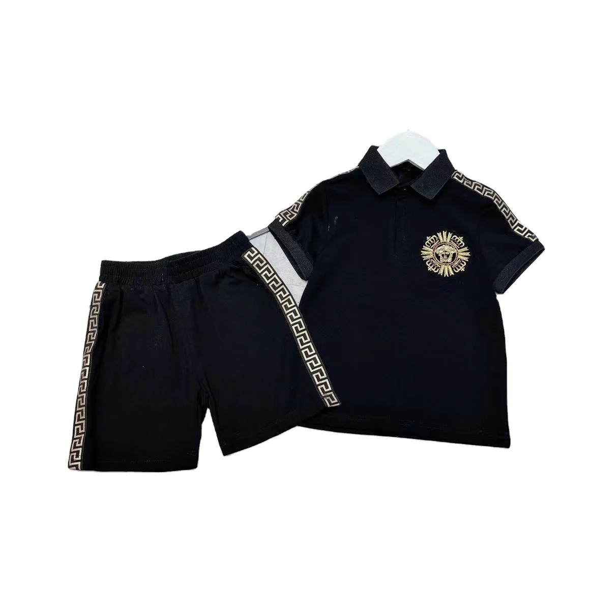 

High-end clothing boys summer suits 2021 new children's clothing big children's cotton summer boys two-piece trend