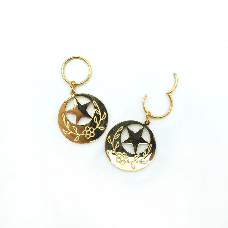 

2021 trendy gold plated stainless steel fastness kiribati star drop earrings for women, Sliver plated