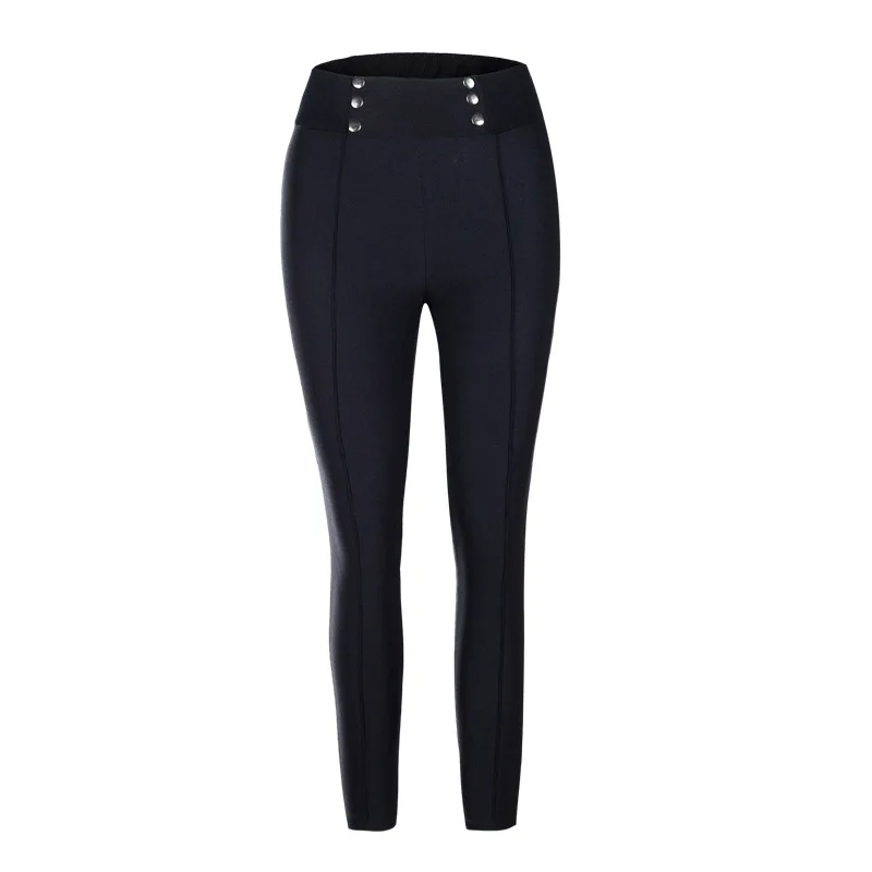 

European and American summer waist slim cotton three-color pencil pants