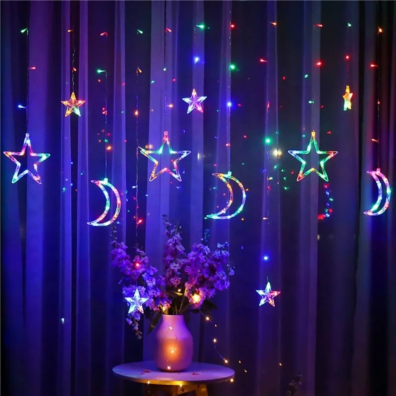 Christmas LED Moon Star Fairy String Lights Wedding Xmas Party Indoor 