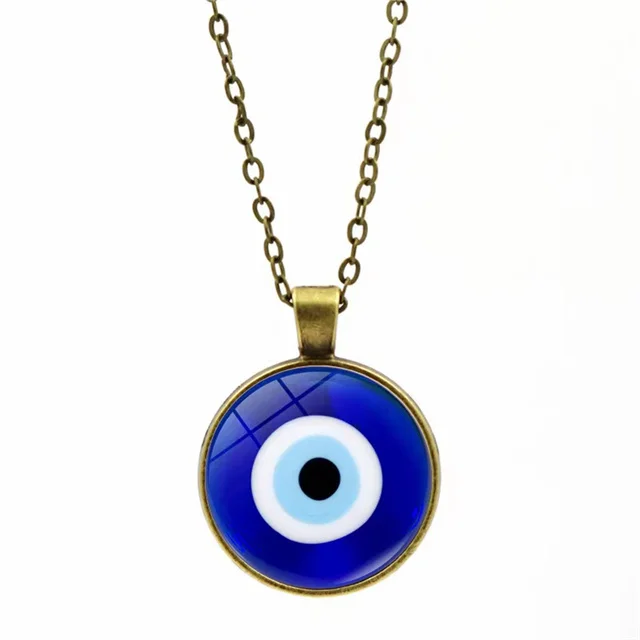 

New arrivals circle shaped fashion Evil Eye Pendants with chain for gift