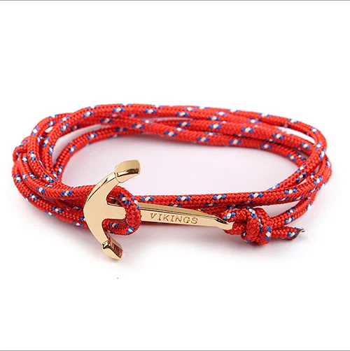 

Amazon personalized customized logo OEM ODM Anchor Hook Handmade Paracord anchor Bracelet Nylon Rope Anchor Viking Bracelet, Picture