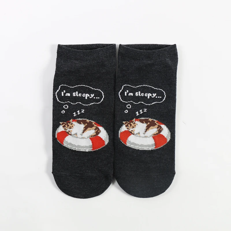 

Autumn women cute animal sleepy thick ankle cotton spandex socks, As pic