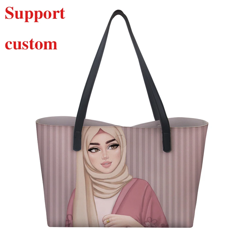 

Custom Luxury Tote Handbags African Girl Pattern Bags Women Handbags Ladies Custom Leather Handbags Shoulder Tote, Customized color