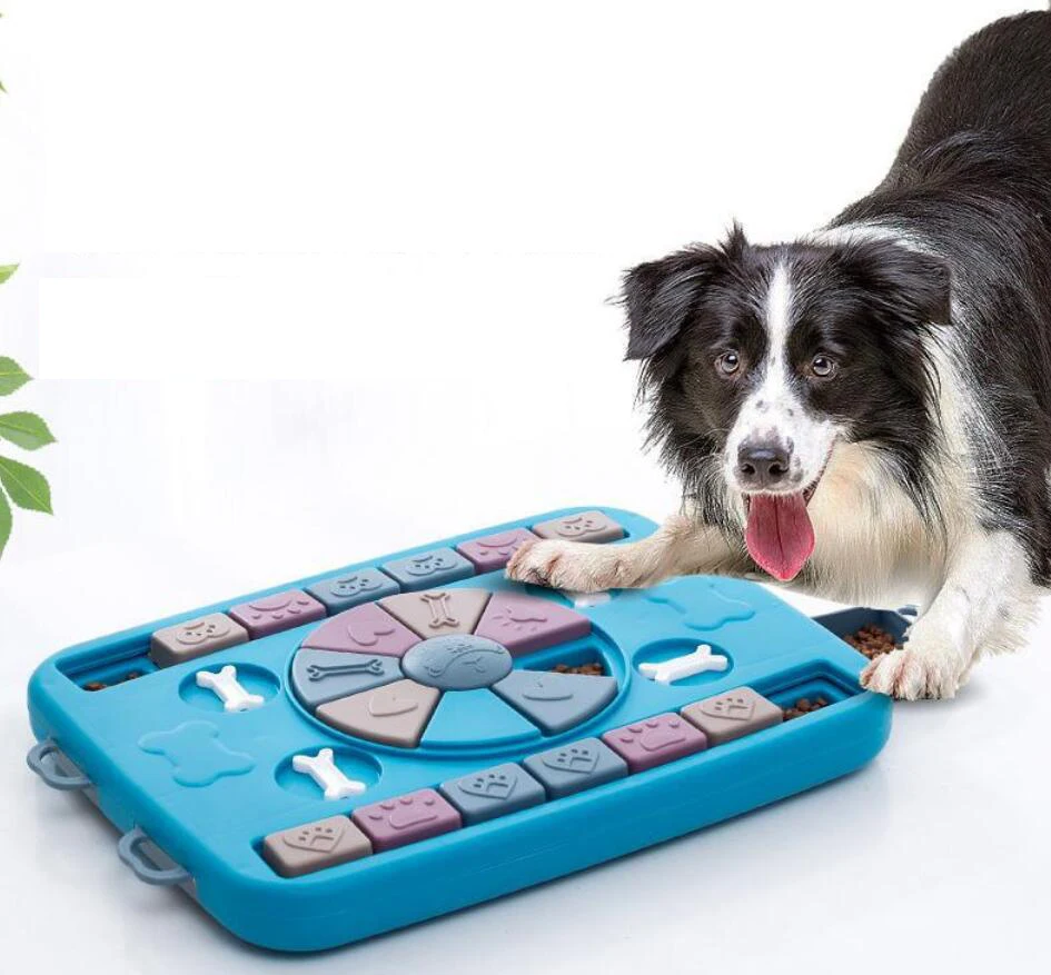 

New Pet IQ Training Mental Enrichment Dogs Food Puzzle Slow Feeder Toy, Blue