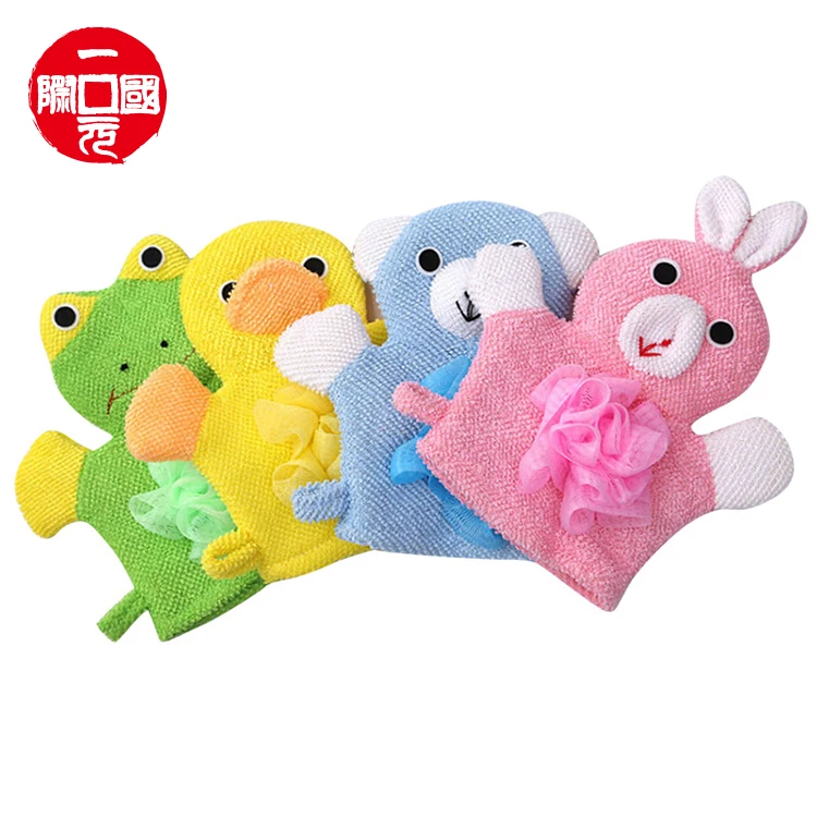 

Wholesale exfoliating mitts pink bath exfoliating gloves shower