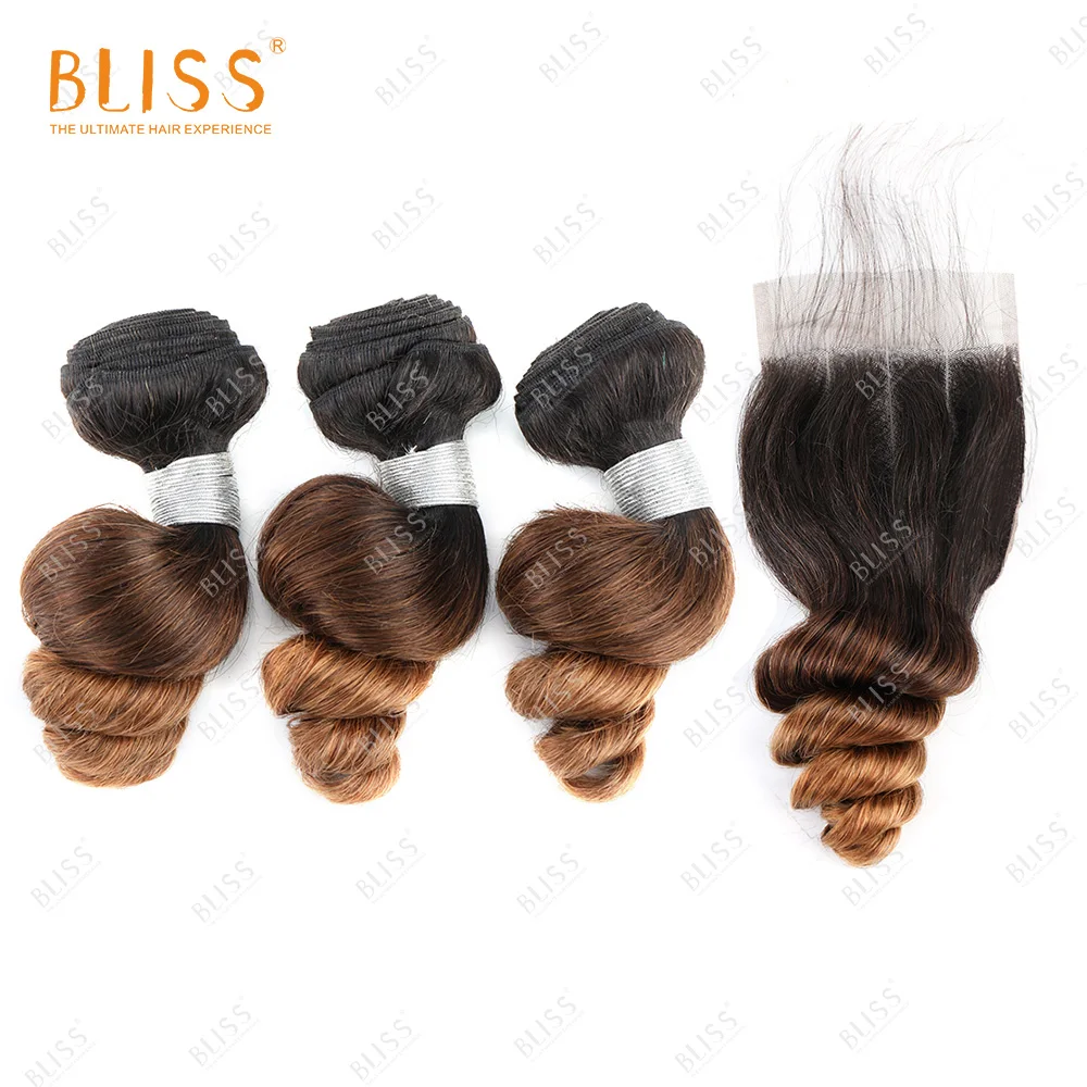

Bliss Color Ombre Hair Bundle T1b-4-30 Bouncy Curl Funmi Virgin Cuticle Aligned Human Hair Ombre Bundle Wholesale