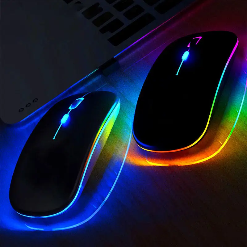 

Mouse inalambrico Ultra-Thin rechargeable colorful 2.4Ghz optical computer wireless gaming mouse