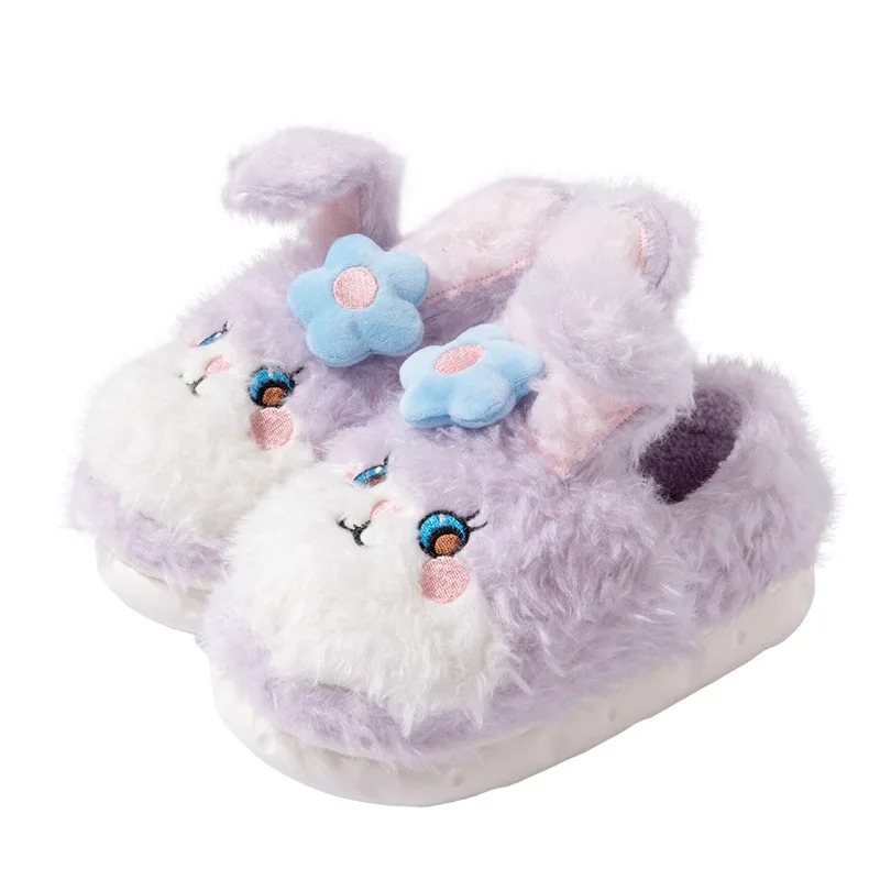 

BELO TEMPO Rabbit Cartoon Children's Slippers Indoor Fluffy Slippers For Autumn And Winter Warmth