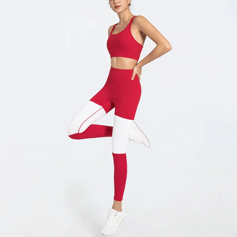 

Wholesale Fitness Bra Pants Gym Stretch Sport Running Leggings Yoga Set For Women