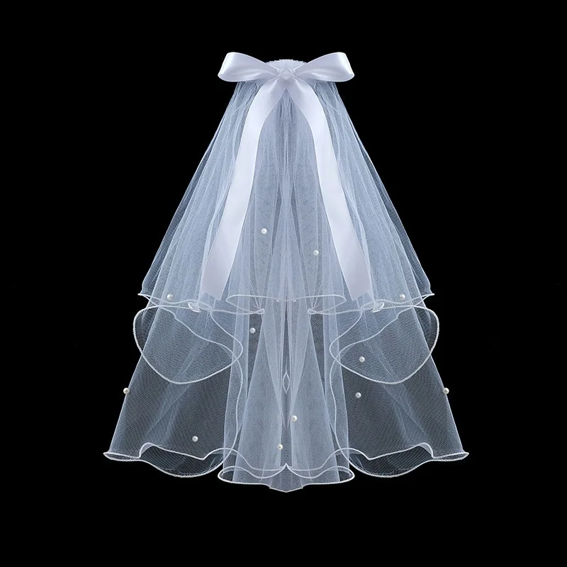 

High Quality Bride Veil Pearl LED Light Decor Festival Wedding Party Atmosphere Cosplay Head Accessories