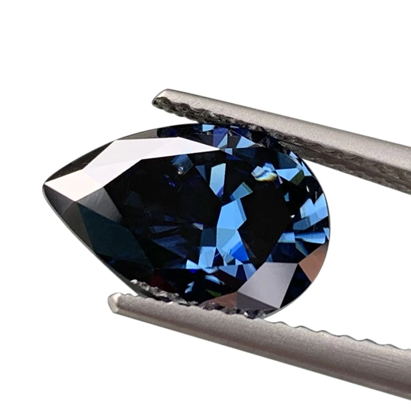 

Wholesale price carat fancy shape pear cut brilliant gem loose stone color grey blue moissanite diamond, Dark blue/grey blue